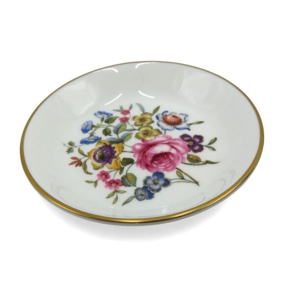 ROYAL WORCESTER Floral Trinket Small Dish Made In England Vintage - Picture 2 of 8